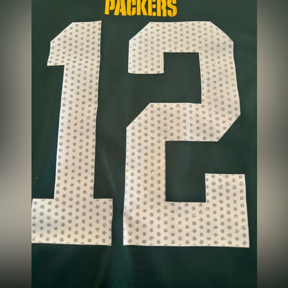 Girl's NFL Team Apparel Packers Aaron Rodgers green/gold‎ Jersey Sz L (12/14) - Picture 2 of 8